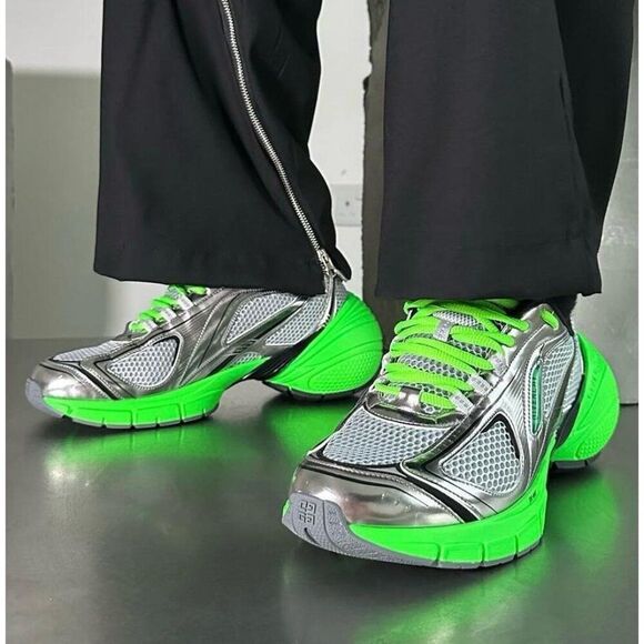 NWT GIVENCHY TK-MX Metallic Slip-Resistant Mesh Running Sneakers Size FR… - Picture 1 of 13